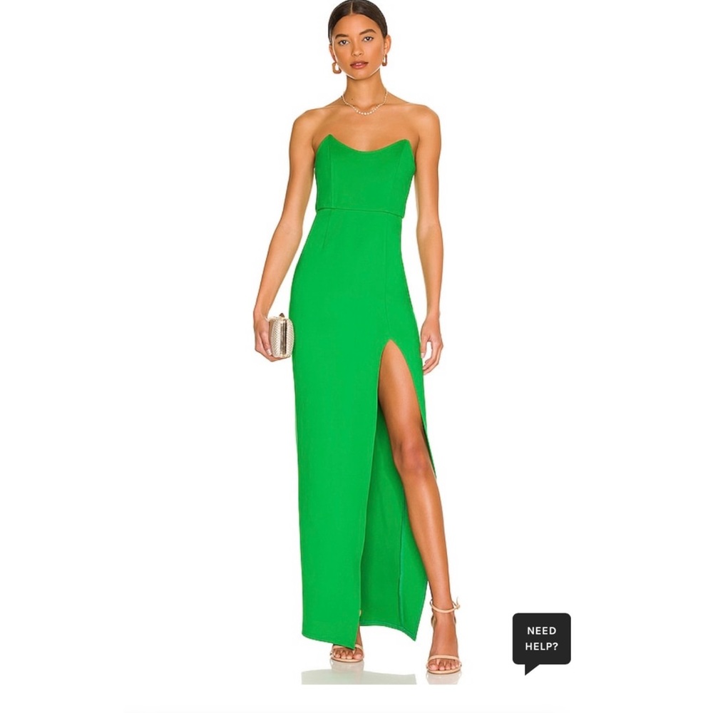 Superdown Ryleigh Strapless Maxi Dress in Green